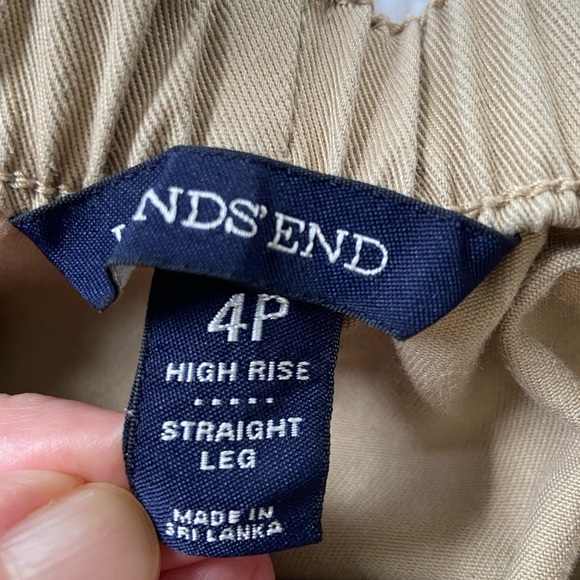 Lands' End Women's Tan Pants Stretch High Waist Straight Leg Size 4 Petite - Picture 4 of 11